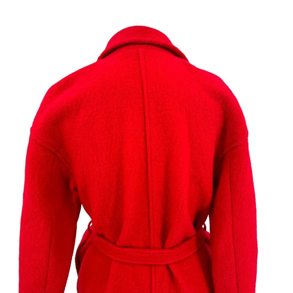 J. Crew Camille Short Boiled Wool Wrap Coat In Bright‎ Red Size XXS - Picture 8 of 13